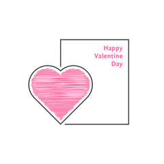 valentine day postcard with scribble heart