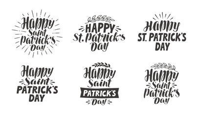 Fototapeta premium Saint Patrick's Day, lettering. Label set, vector illustration