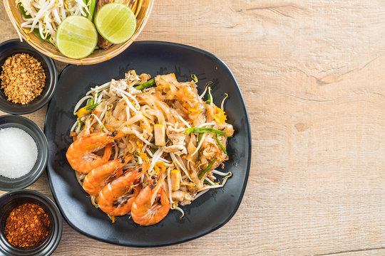 Thai Fried Noodles "Pad Thai" with shrimps