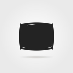 simple black pillow icon with shadow
