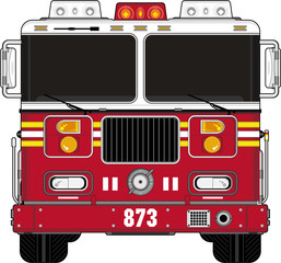 Cartoon Fire Engine - 140493409