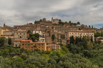 Naklejka na ściany i meble Campiglia is a beautiful medieval town that sits on a hill overlooking the surrounding region of Tuscany 