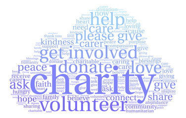 Obraz premium Charity Word Cloud on a white background. 