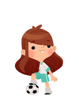 Ni&ntilde;a jugando al f&uacute;tbol.