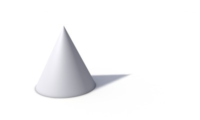 Cone model, isolated on the white 3d render