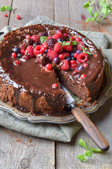 chocolate cake with fruit