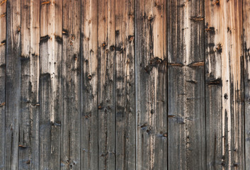 Wood background of old painted with time and natural precipitations planks.