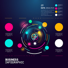 A detailed and technical business graph infographic element. Vector illustration
