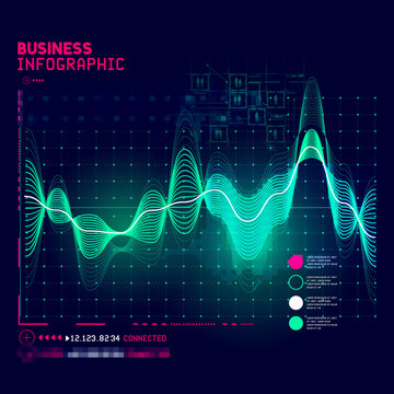 A detailed and technical business graph infographic element. Vector illustration