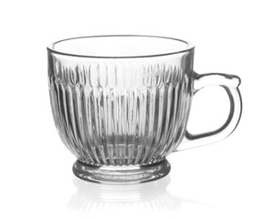 Empty glass tea cup Isolated on white background