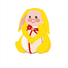 Yellow easter rabbit
