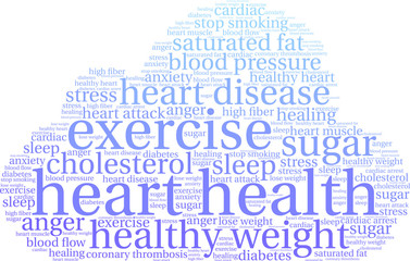 Fototapeta premium Heart Health Word Cloud on a white background. 