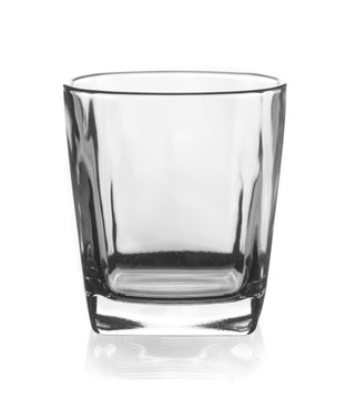 Empty glass for water on white background