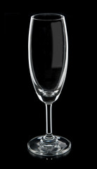 Empty wine glass isolated on a black background