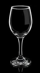 Empty wine glass isolated on a black background