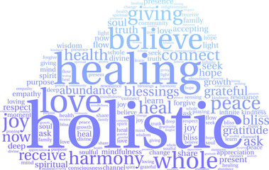 Obraz premium Holistic Word Cloud on a white background. 