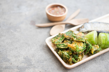 Thai local popular food as spicy shrimp paste dip ,