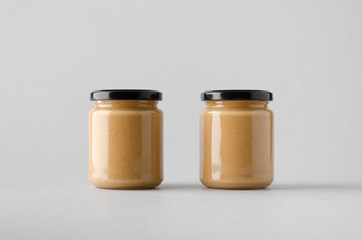 Peanut / Almond / Nut Butter Jar Mock-Up - Two Jars