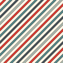 Retro colors diagonal stripes abstract background. Thin slanting line wallpaper. Seamless pattern with classic motif.