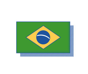 Brazilian Vector Flag. Trendy Design