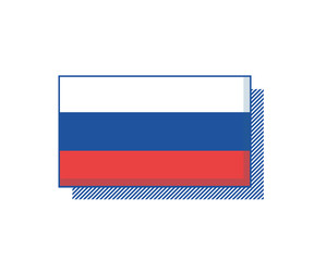 Russia flag vector. Trendy design