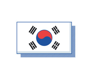 South Korea flag vector. Trendy design