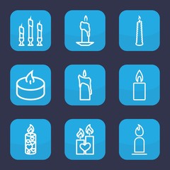 Set of 9 outline church icons