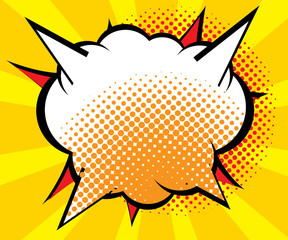 abstract blank speech bubble comic book, pop art background vector illustration