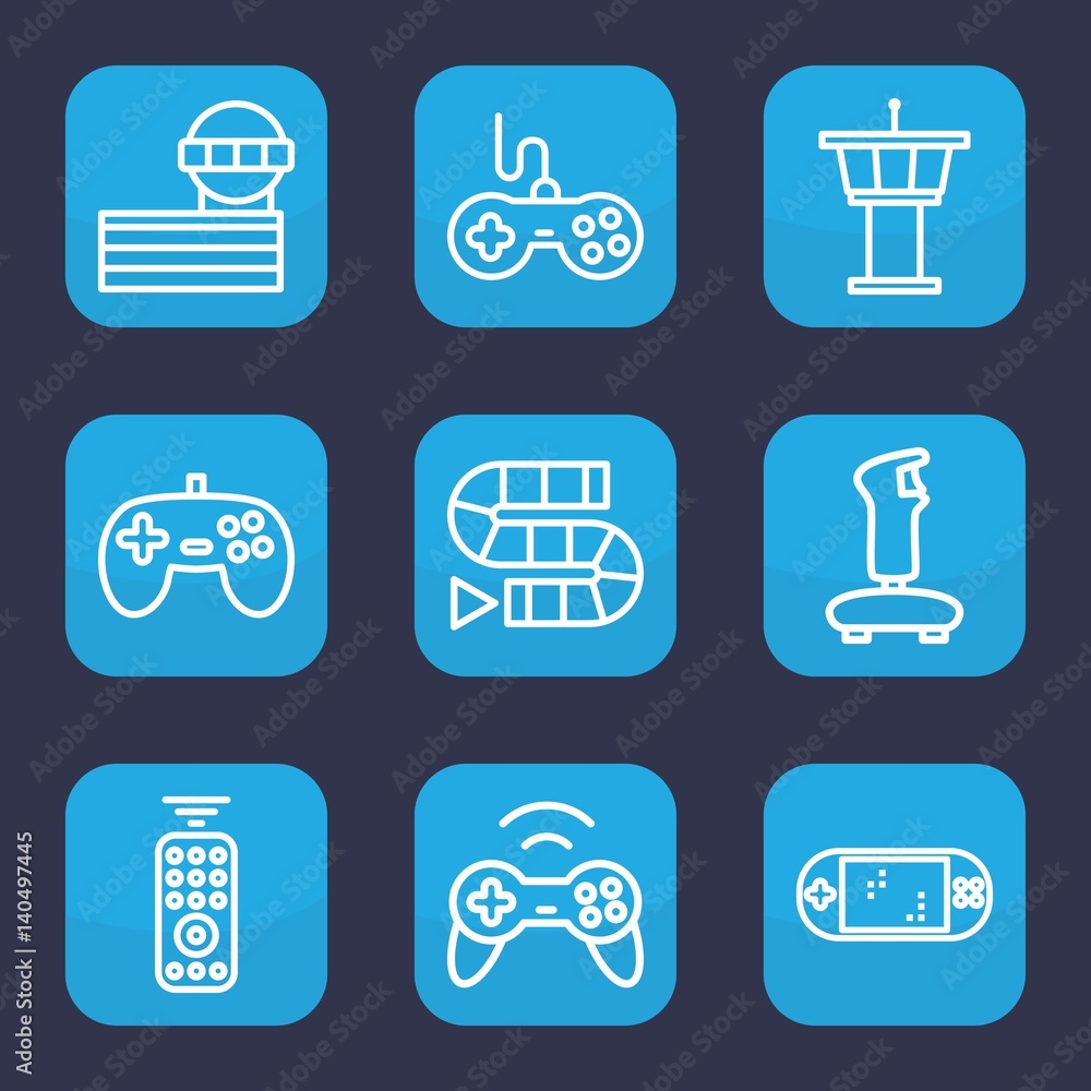Aufkleber set of 9 outline controller icons