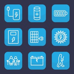 Set of 9 outline generation icons