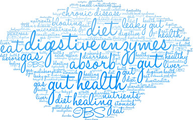 Fototapeta premium Digestive Enzymes Word Cloud on a white background. 