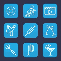 Set of 9 outline shot icons