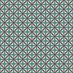 Blue colors seamless pattern with stylized repeating stars. Simple geometric ornament. Modern stylish texture.