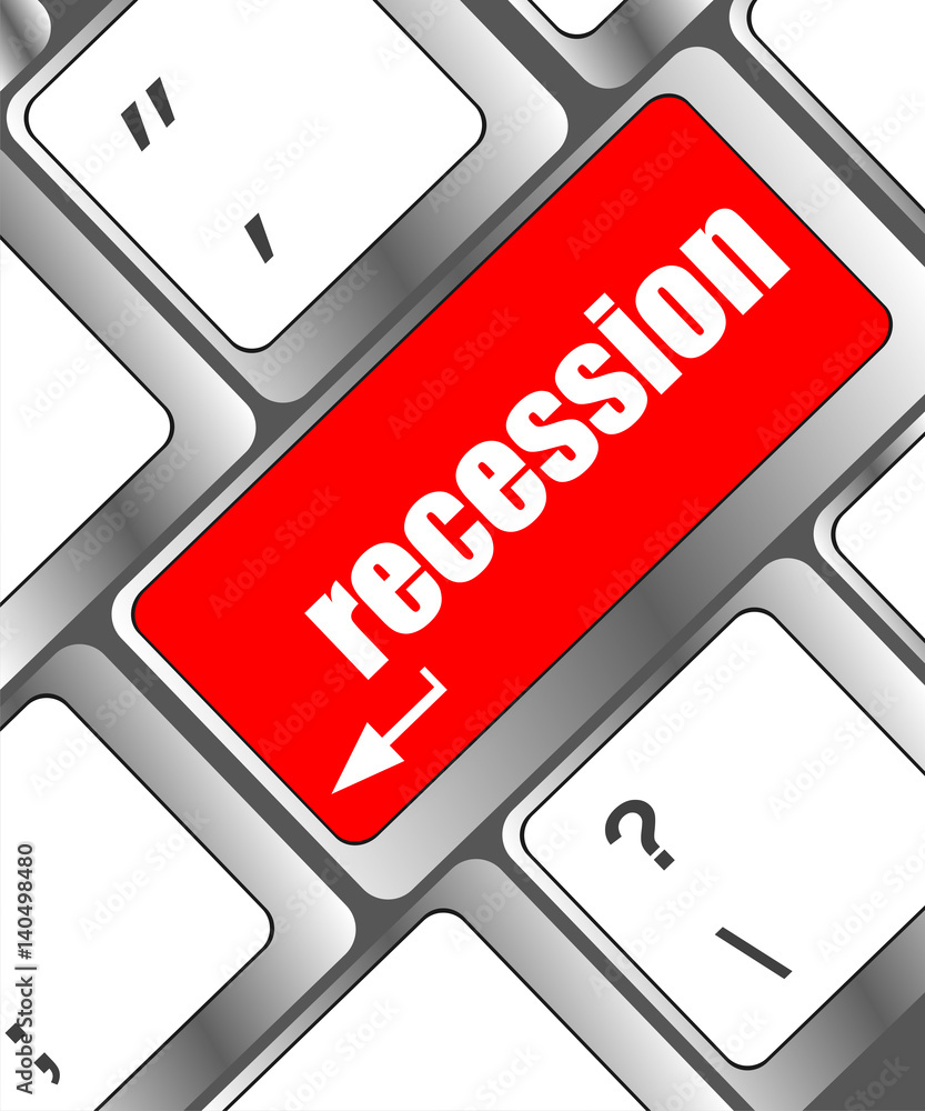 Poster recession enter button on computer keyboard key