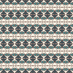 Repeated diamonds and lines background. Ethnic wallpaper. Seamless surface pattern design with rhombuses ornament.