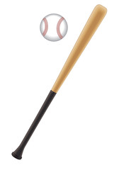 baseball and baseball bat