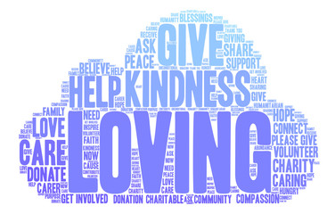 Obraz premium Loving Word Cloud on a white background. 