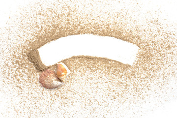 closeup of a pile of sand of a beach with Text Space