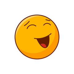 Emoticon smiling. Vector editable happy emoji