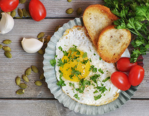 Egg and toast for breakfast