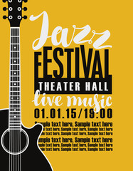 Template Poster for jazz festival live music with a guitar
