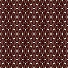 Honeycomb grid background. Outline repeated hexagon wallpaper. Seamless surface pattern with classic geometric ornament.