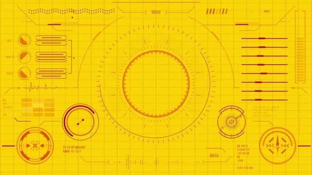 Futuristic user interface with HUD and infographic elements. Virtual technology background. Head-up display template for business, games, motion design, web and app.