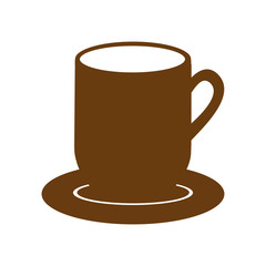 brown dish porcelain with mug vector illustration