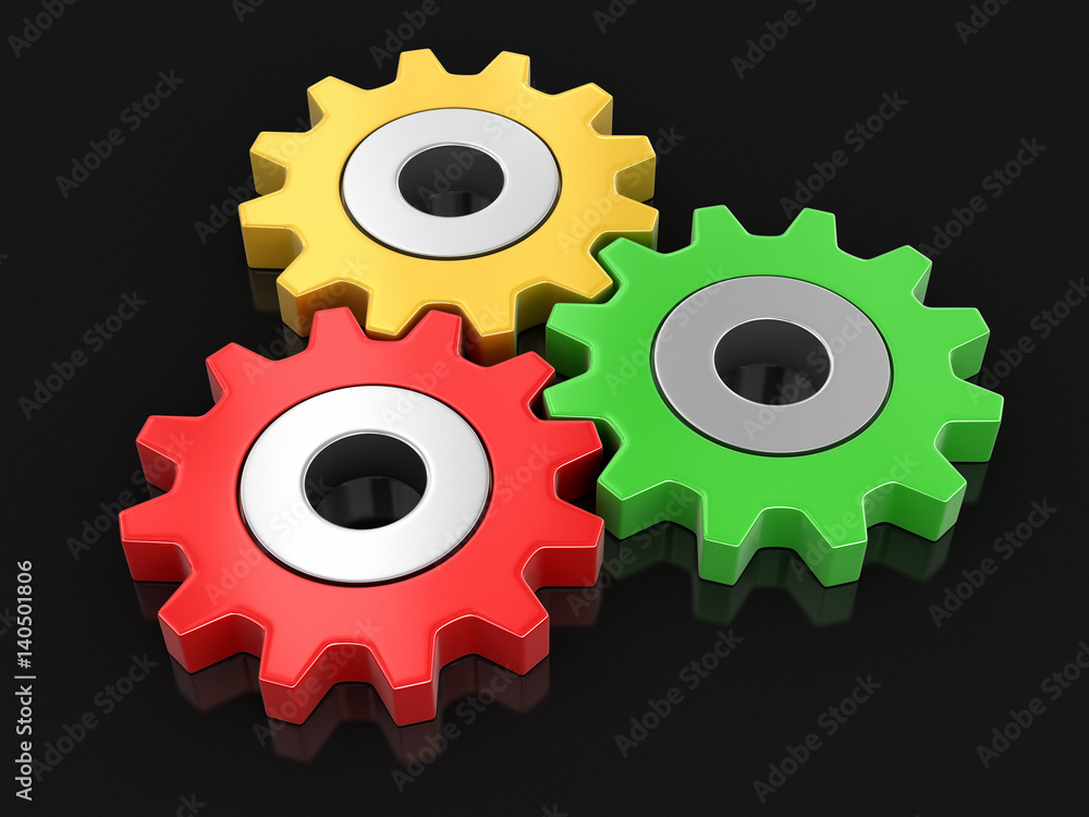 Poster cogwheels. image with clipping path