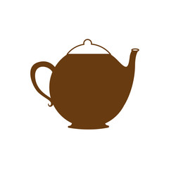 brown silhouette teapot icon drink vector illustration