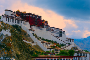 Side view of The Potala Palace in Lhasa, Tibet