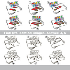 Visual game. Find hidden couple of objects.