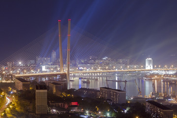 Evening Vladivostok and Golden bridge