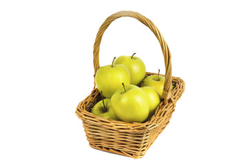 Yellow apples in the basket